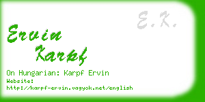 ervin karpf business card